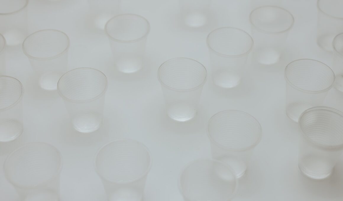 Clear Round Plastic Containers on White Surface